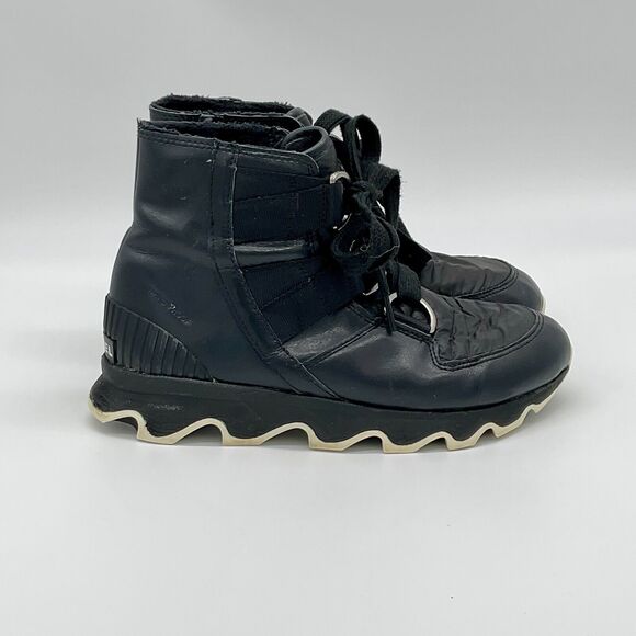Sorel Kinetic Boot Short Weather Rubber Waterproof Insulated Black Lace Up 10 - Picture 4 of 12